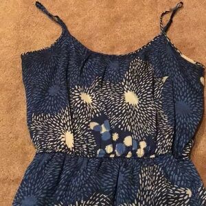 Aqua size M adjustable thin strap blues, silver colorful design